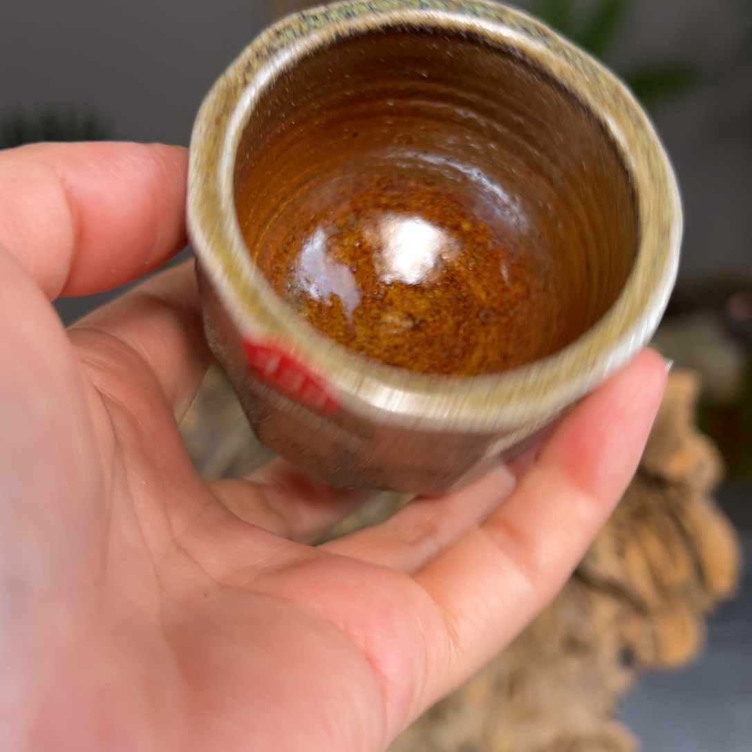 杯433柴烧主人杯自然落灰釉