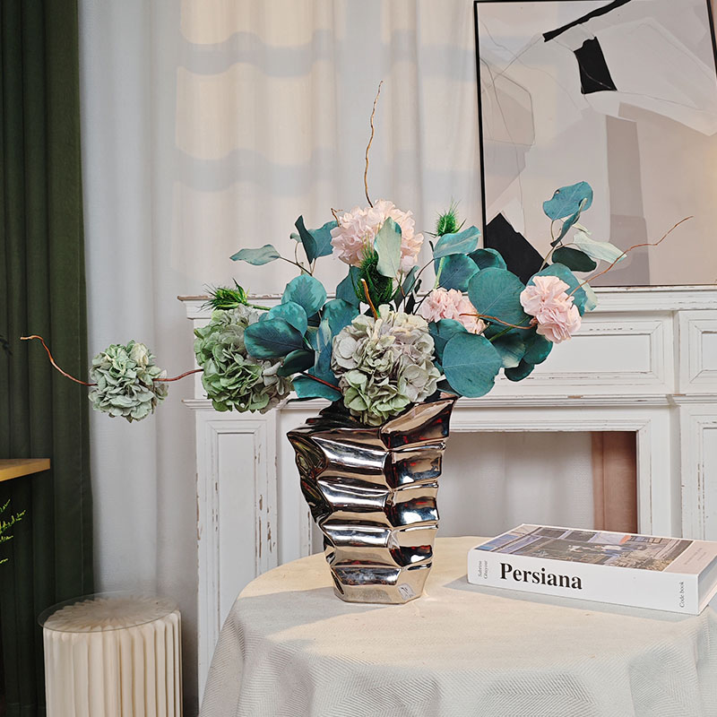 迦镜【山涧清泉，松涛明月】绣球永生花高级花艺