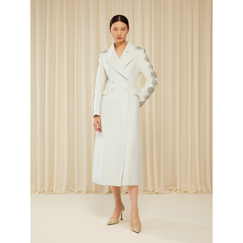 Song of Song/歌中歌冬季手工肩袖钉珠高定毛呢大衣5C33580015