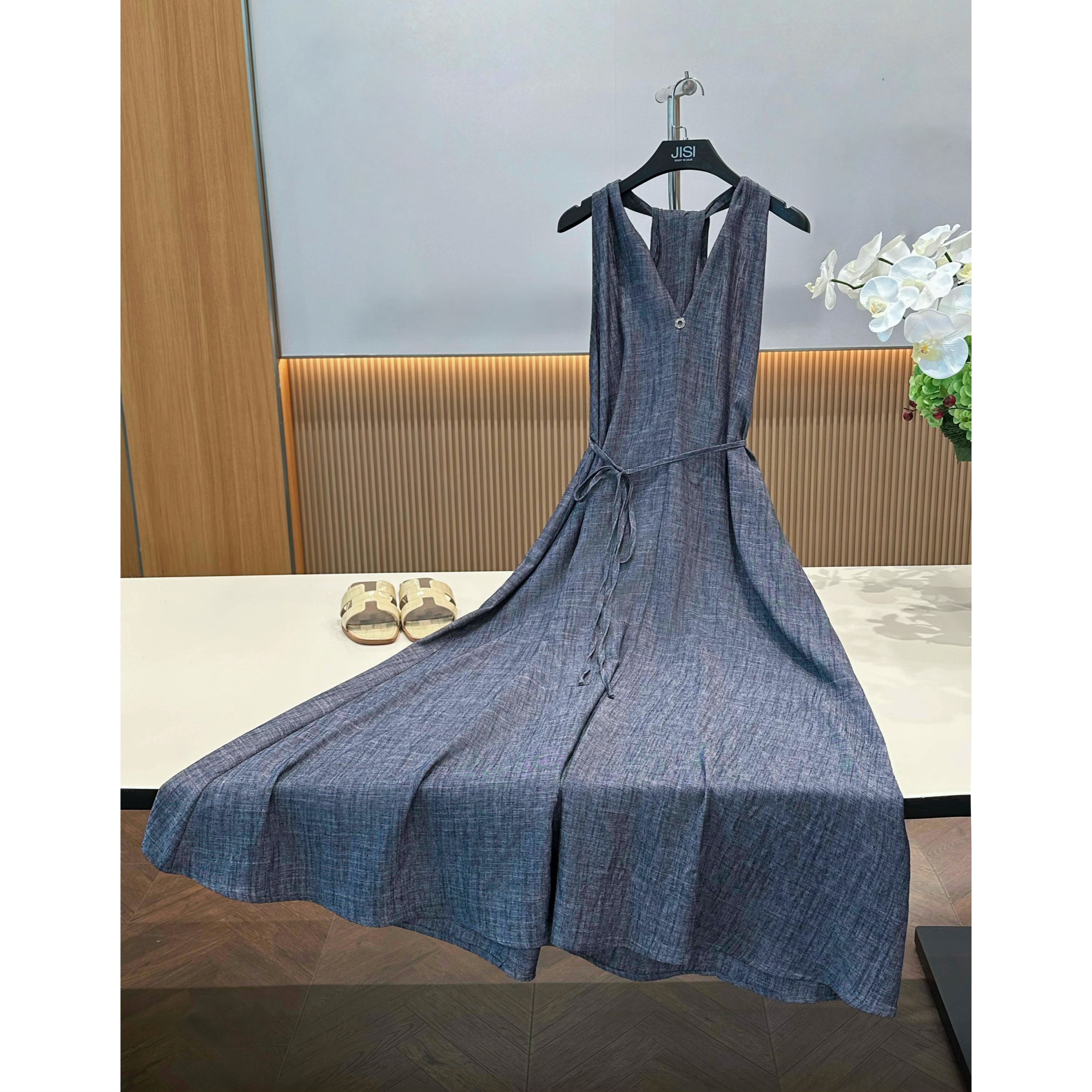 JISI LP+度假系列V领连衣裙-L25259