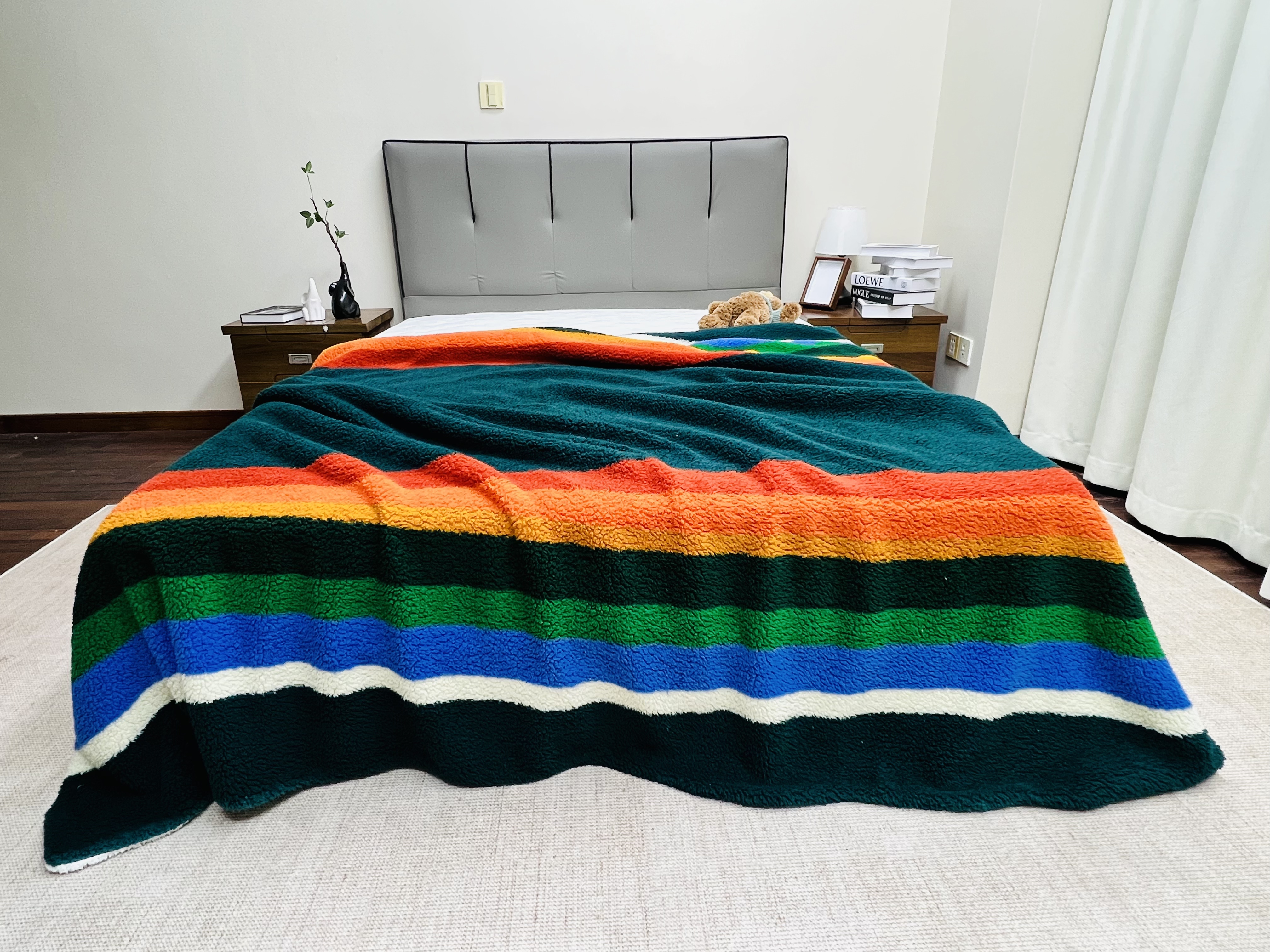 200*230糕糕绒【波西米亚彩色条纹】被套 简约大方加厚被套