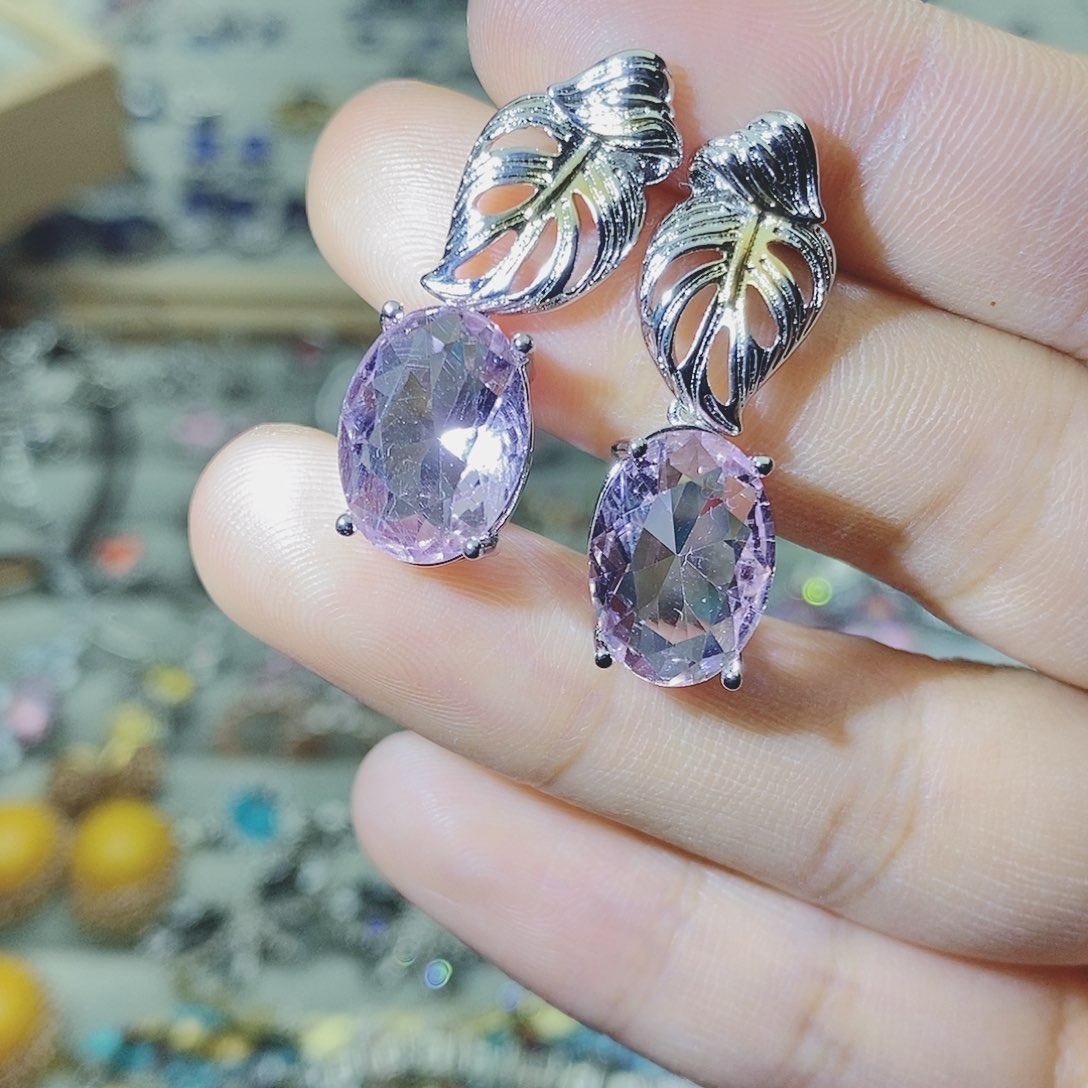 【闪购商品】托帕石耳饰银S925镶嵌