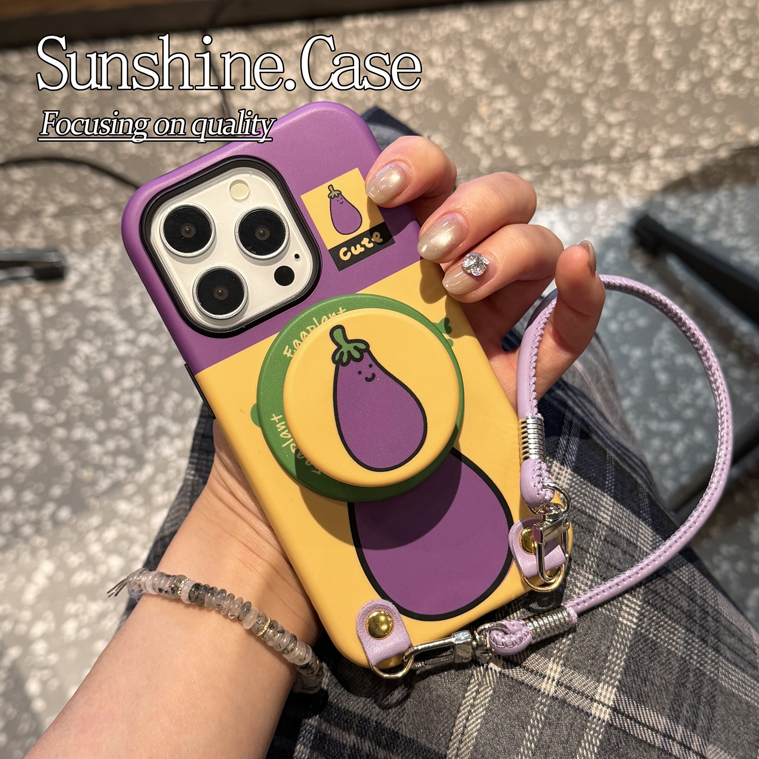 【磁吸菲林二合一】简约茄子适用苹果16PROMAX/15/14防手机壳