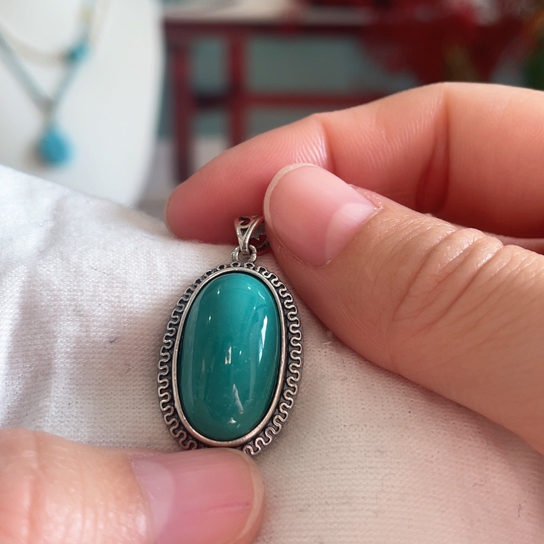 绿松石配饰银S925镶嵌