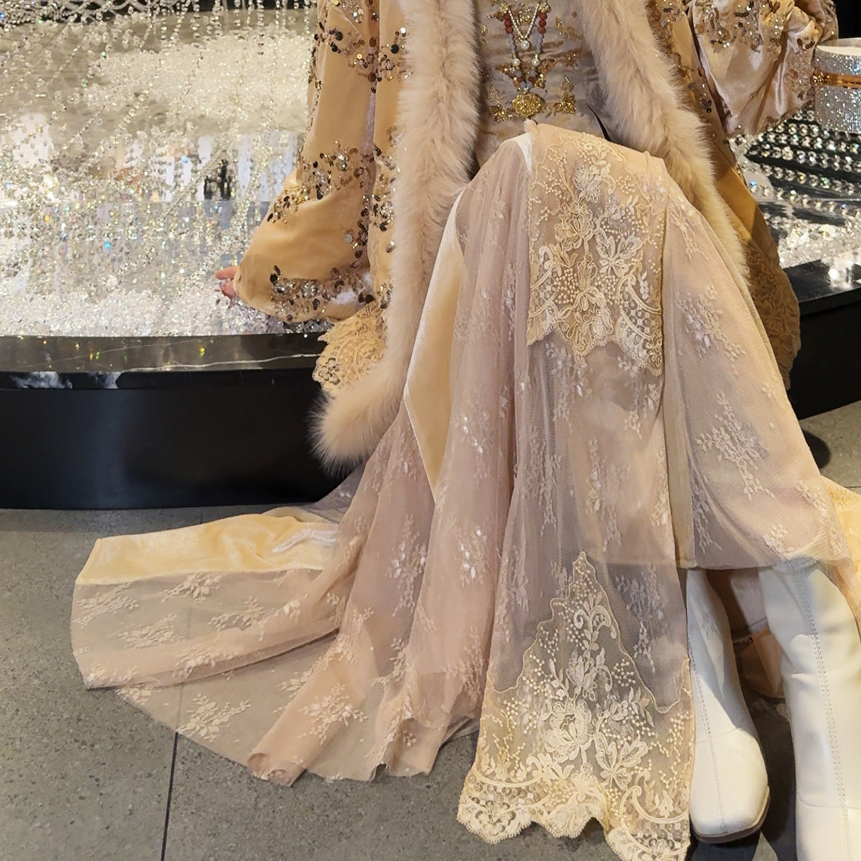 Mill Lin【霞光归日】高腰新中式中国风冬季鱼尾裙