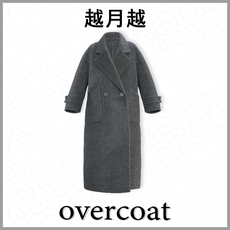 Y28073女士双面呢大衣纯色中长款