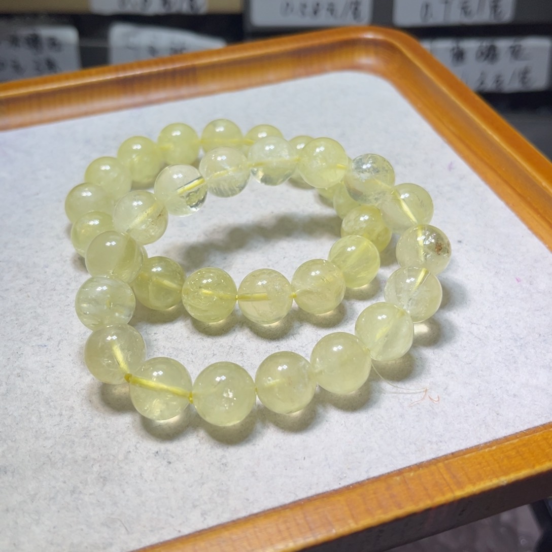 水晶手链未镶嵌柠檬黄水晶12.0mm