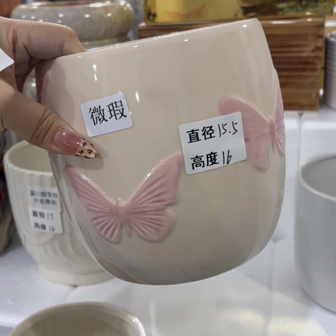 有孔陶瓷花盆，满10米包邮发货