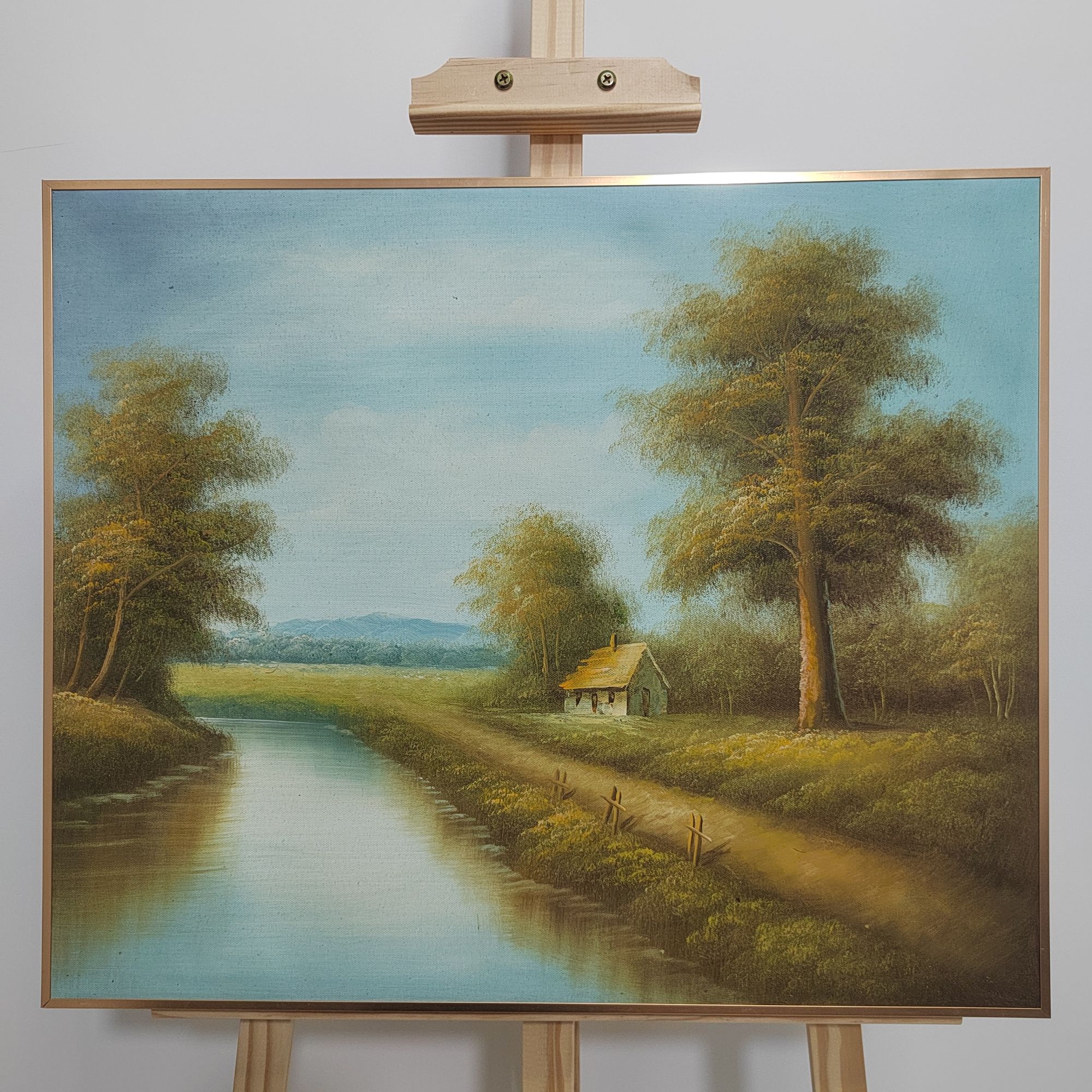 3纯手工油画风格风景古典手绘装饰画50*60定制画客厅玄关电表箱画