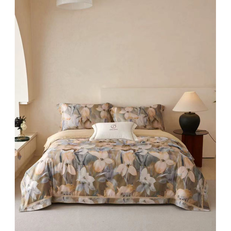 外贸大福利～超细氮莱赛尔天丝床盖版四件套加大220*240微瑕～L313