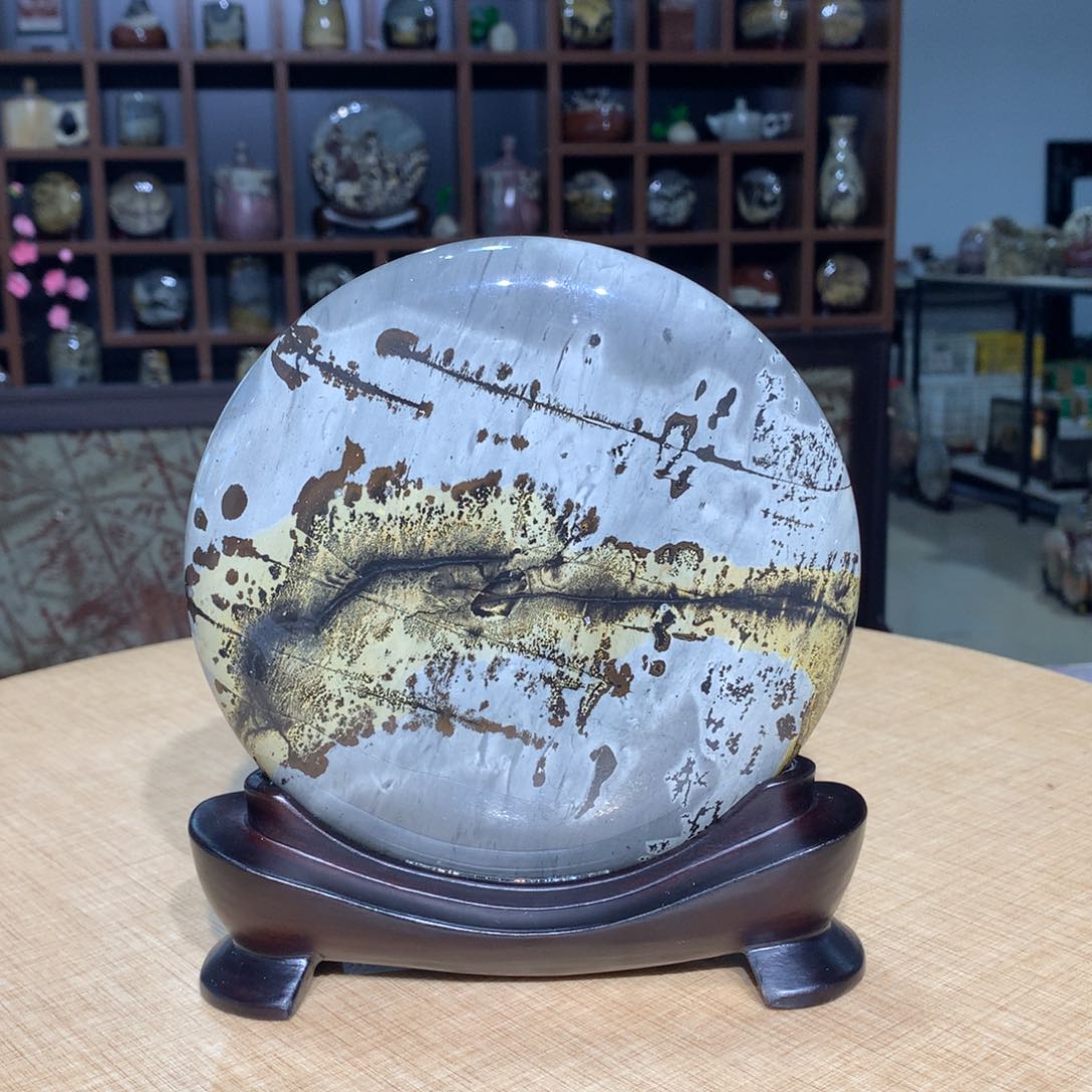 紫砂，广西国画石摆件，收藏观赏