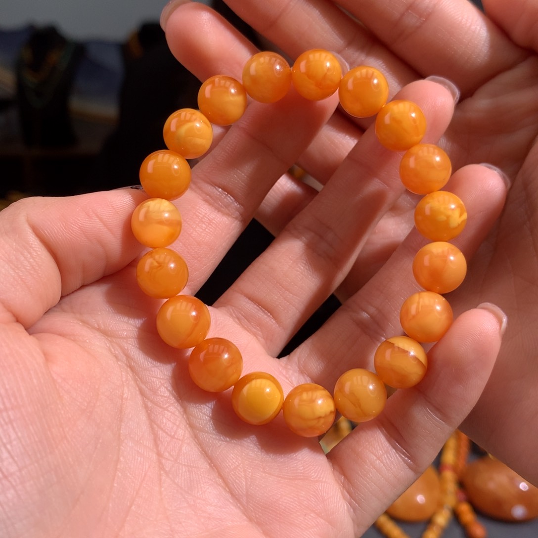 蜜蜡手串未镶嵌天然