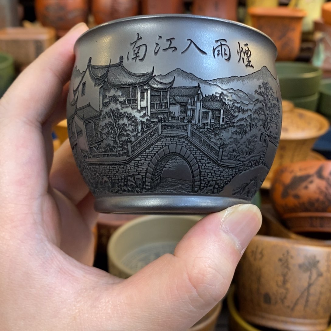 紫砂杯子宜兴全手工紫砂杯