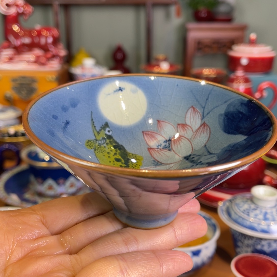 清欢雅玩原矿柴窑老陶泥斗笠杯