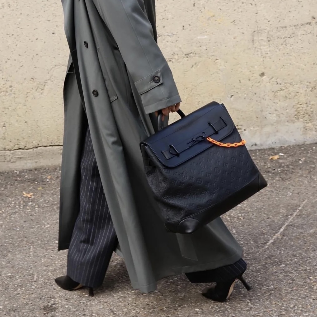 95新 LouisVuitton/路易威登 LV   黑花steamer秀款 单肩斜挎包