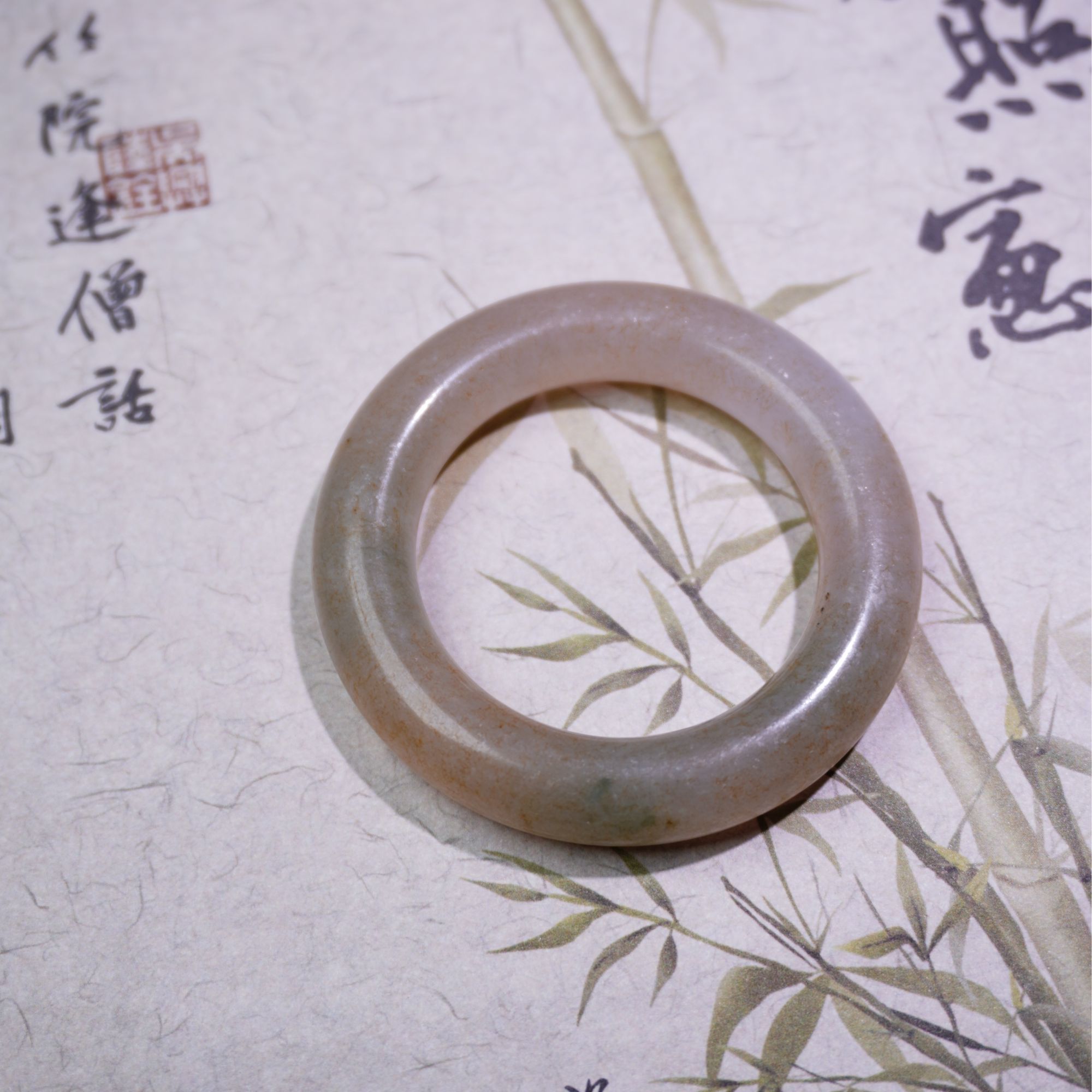 盛夏家I老翡翠袈裟扣中圈吊坠