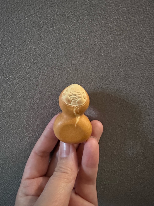 【一物一拍】夹扁葫芦雕刻弥勒，老皮，精致手工雕刻