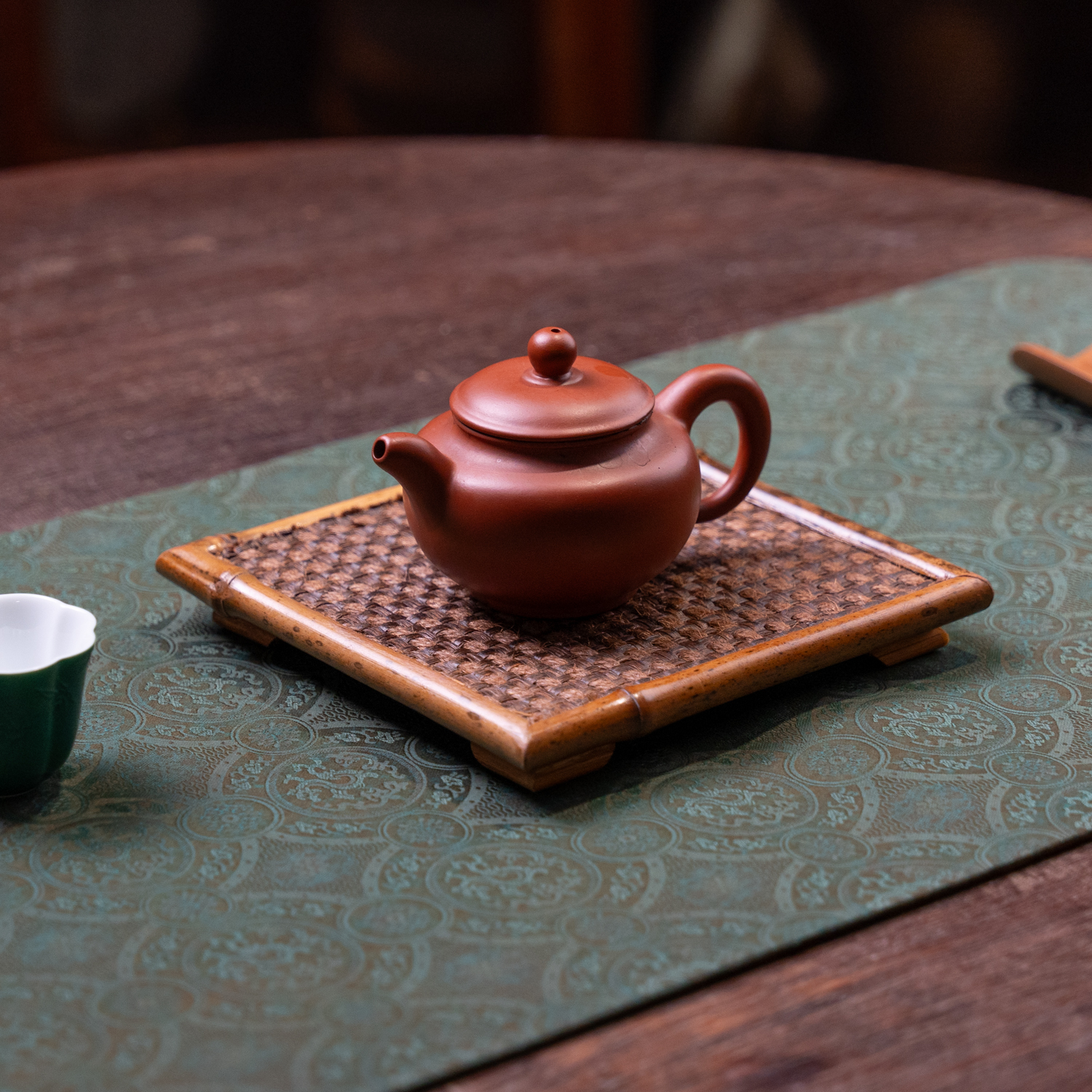 【四方】壶承梅鹿竹藤编喝茶零配茶桌摆件茶垫隔热垫