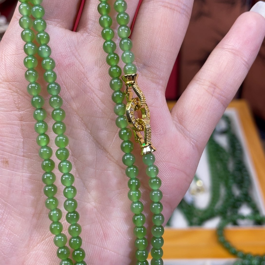和田玉（碧玉）颈饰未镶嵌4mm