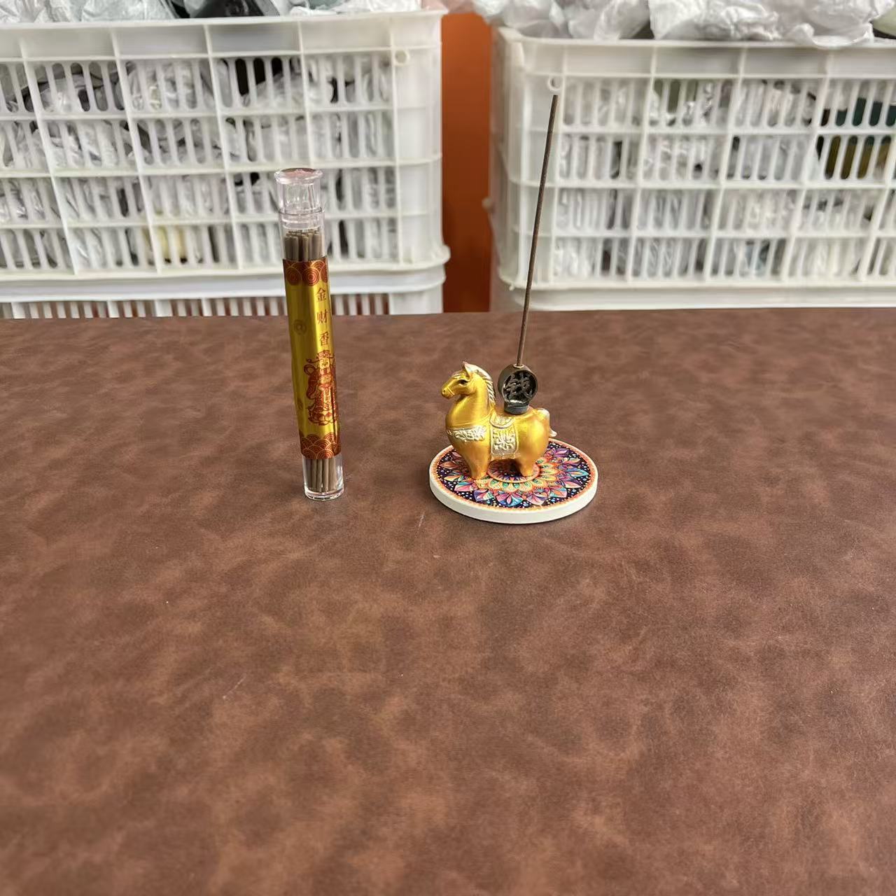 TJ277马上有钱香插香盘香座茶道手工新年礼家居摆件