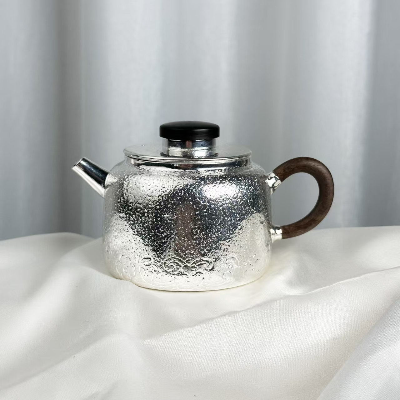 清货-手工捶打999汉瓦壶家用泡茶银壶