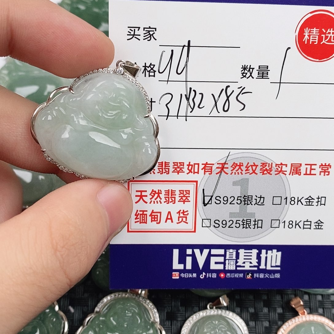 翡翠银S925镶嵌颈饰