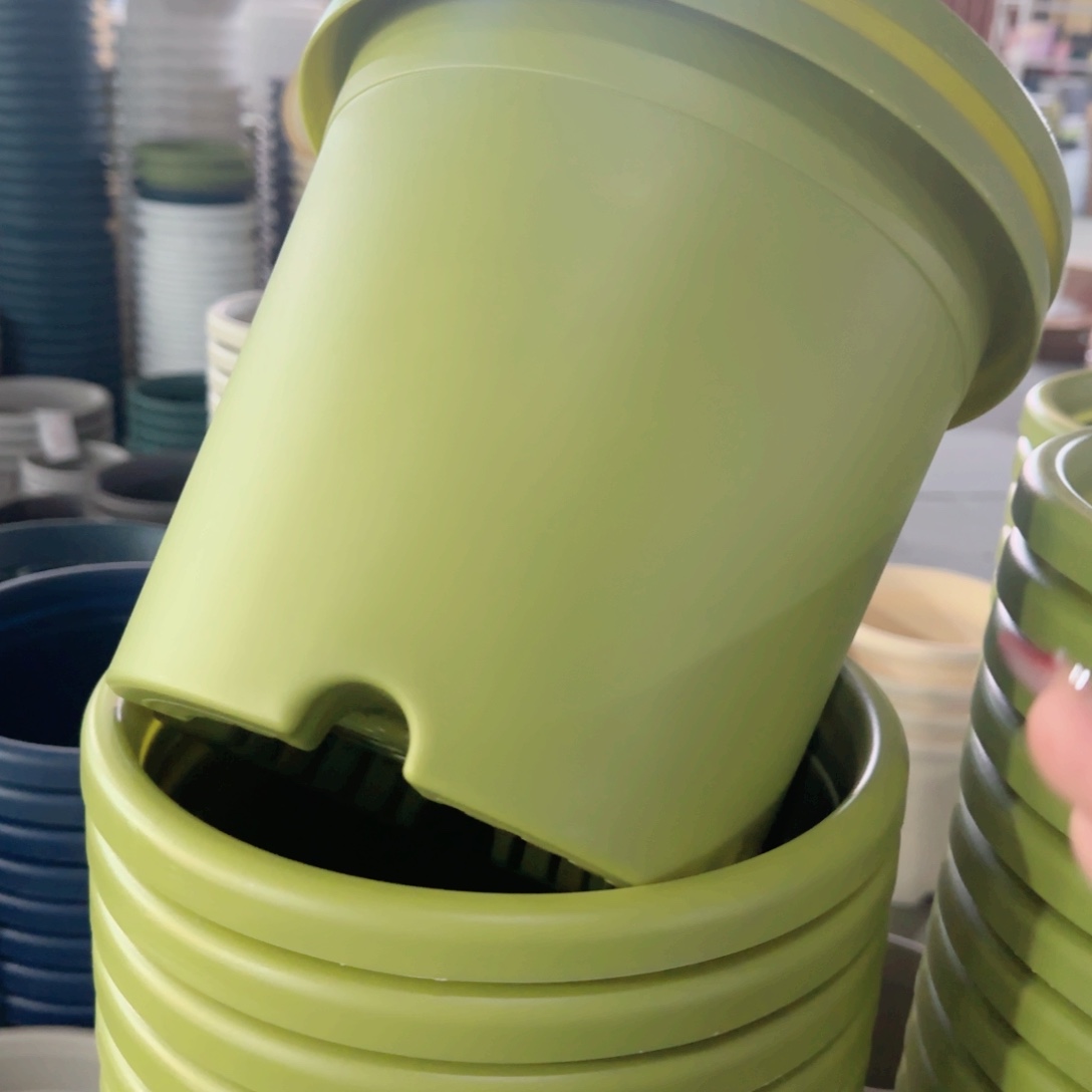 树脂四季盆4#无拖微瑕果绿8