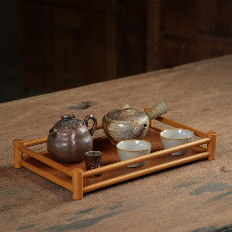 （隐竹）竹托盘/茶佰荟/原创非遗/手工竹编楠竹/茶道配件茶周边