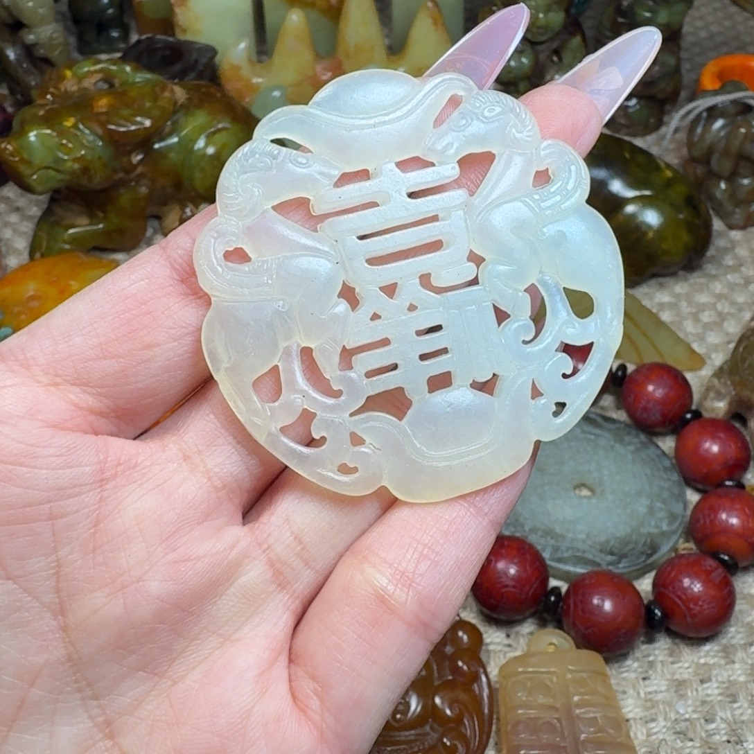 白玉菩提吊坠挂件