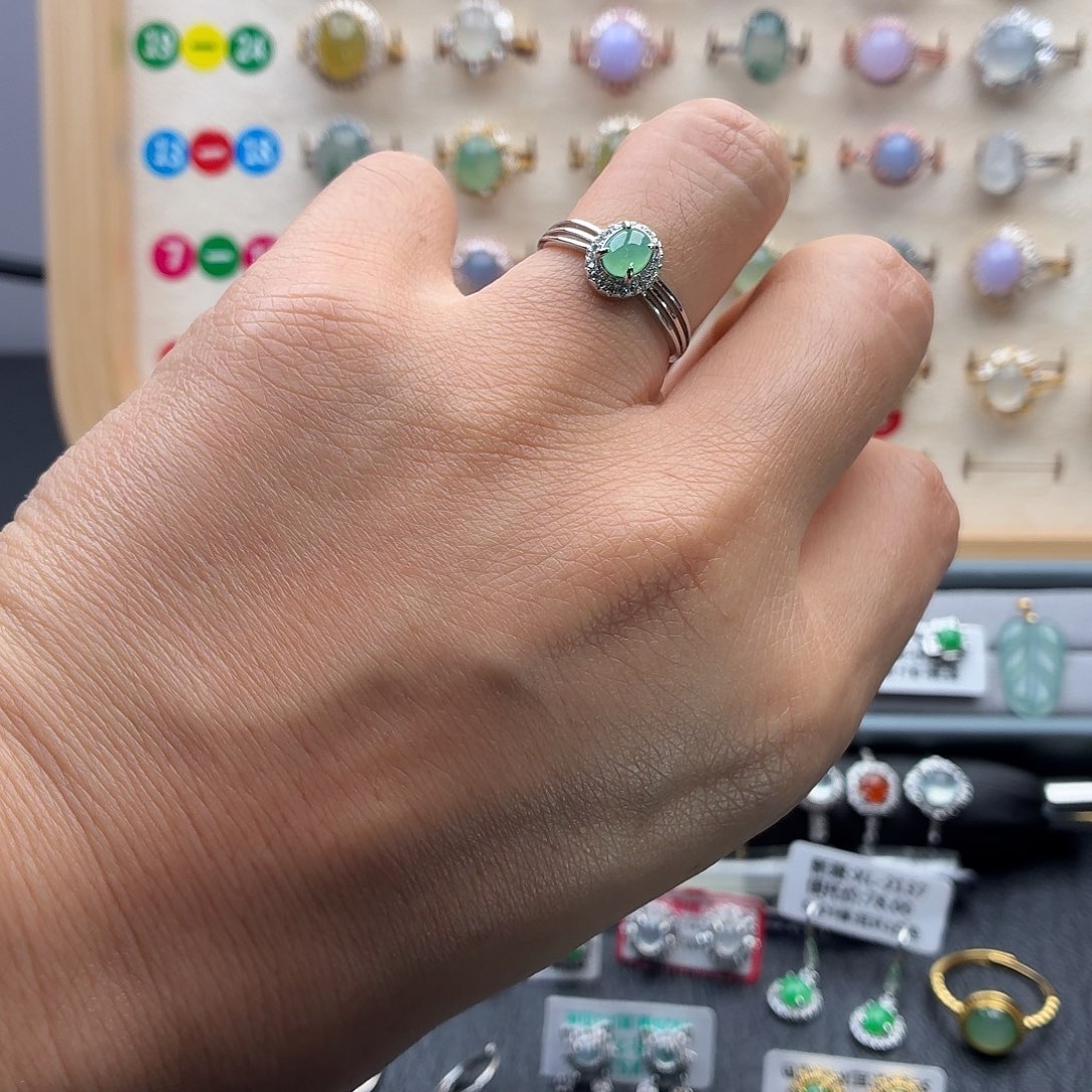 翡翠银S925镶嵌戒指