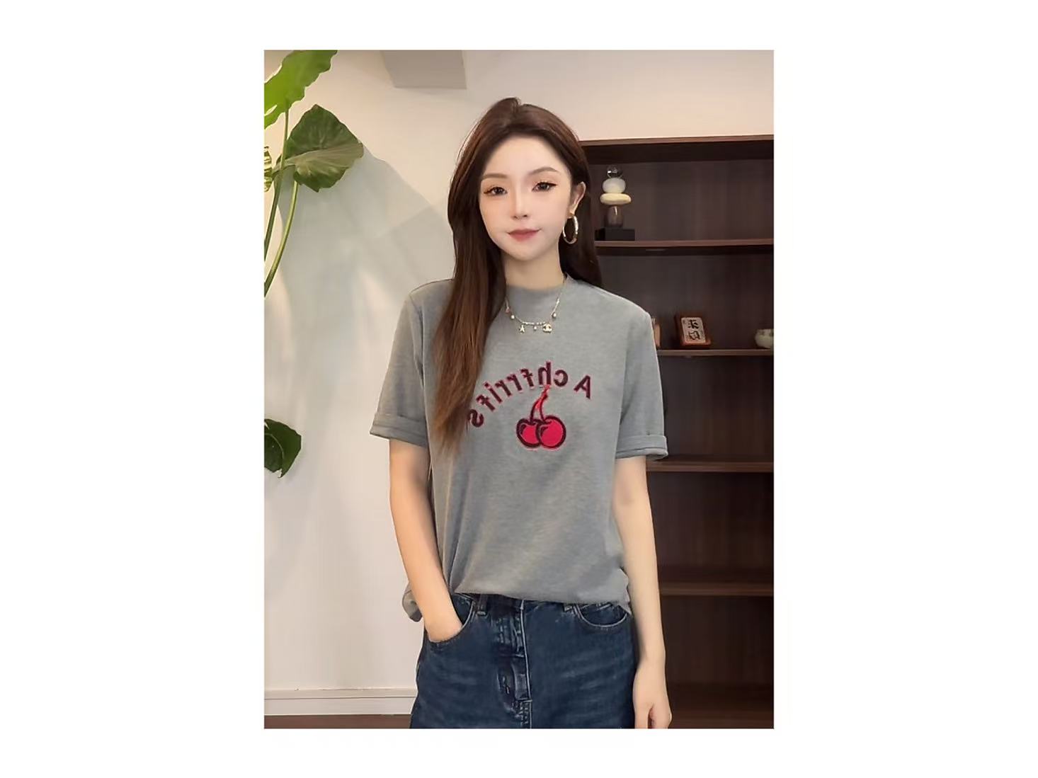 新款“樱桃短袖”883#P03211新款活力常青藤休闲T恤