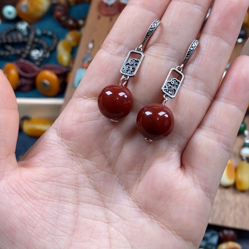 【闪购商品】玛瑙/玉髓耳环未镶嵌