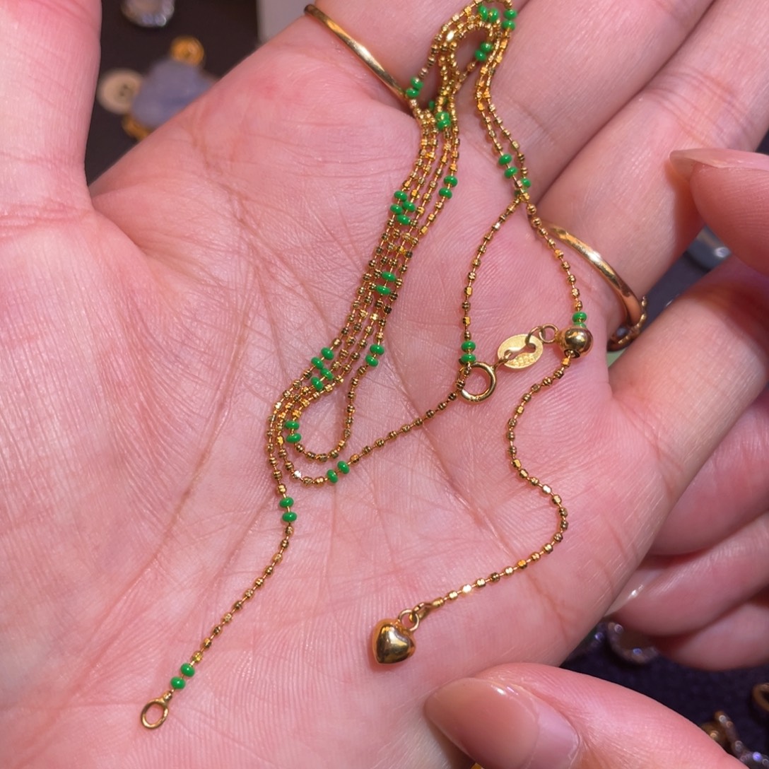 翡翠银S925镶嵌颈饰