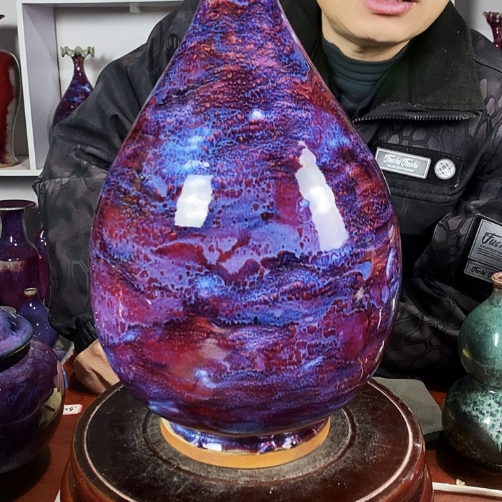 郑***车尚峰钧窑作品摆件