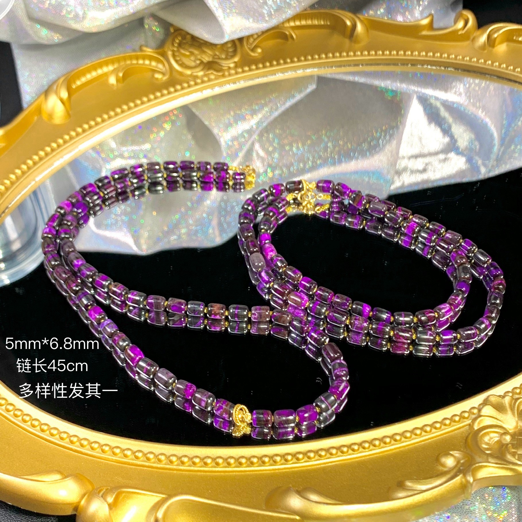 琪楠丨18K金镶舒俱来项红丝绒项链/链长45cm/多样性发其一/K01279