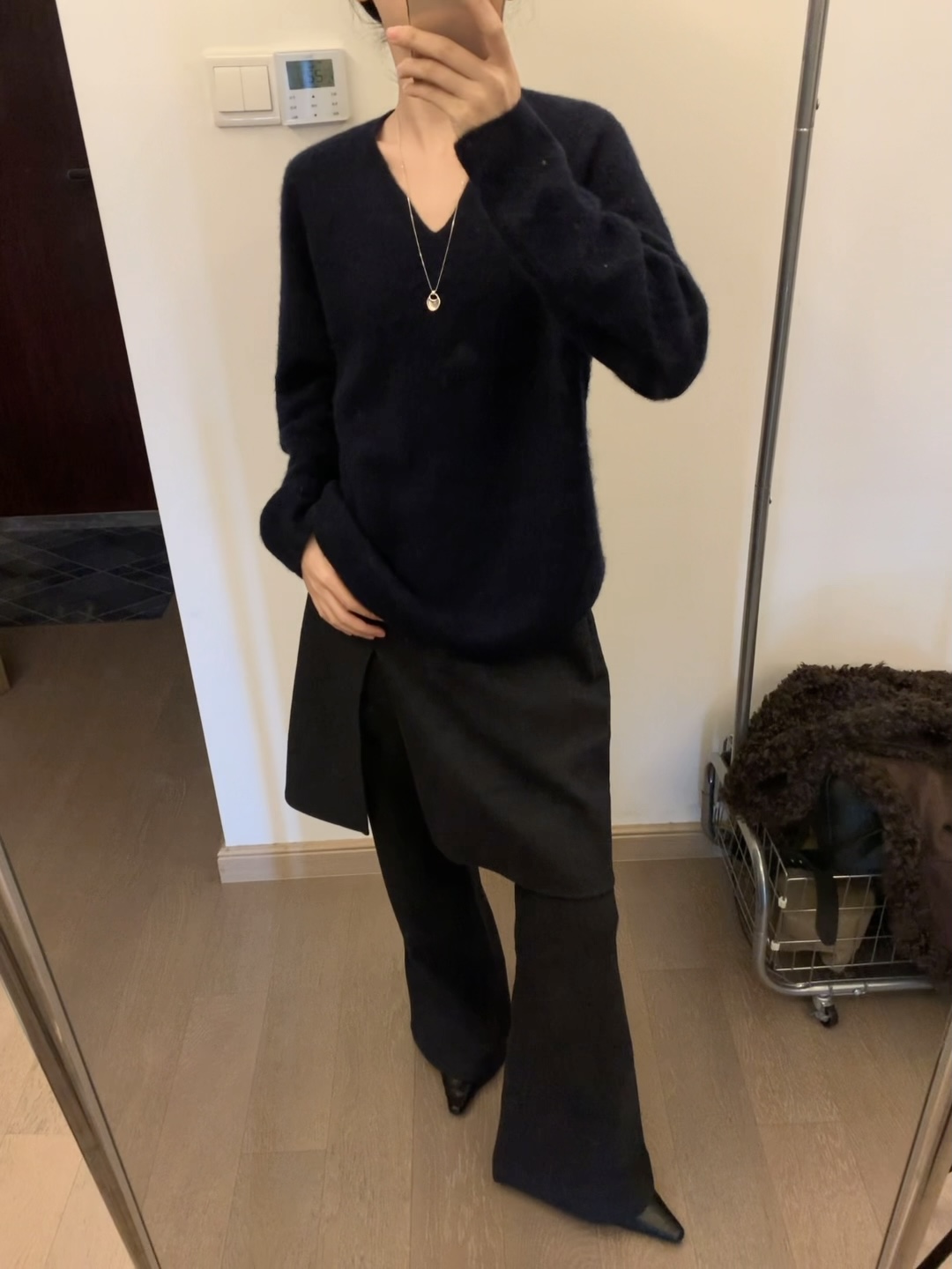 定染拉毛高级 v领慵懒冬款毛衣