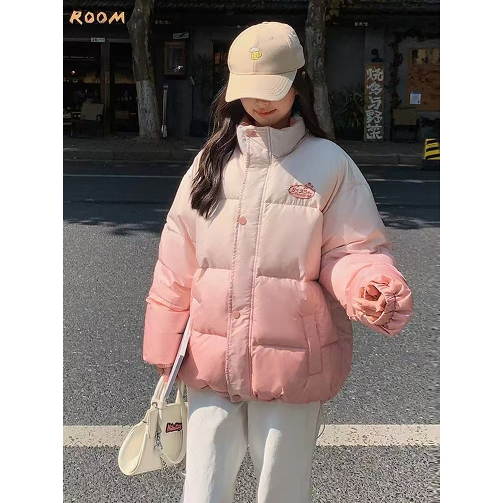 0446 超好看渐变棉服女2025新款冬季加厚外套潮牌8203