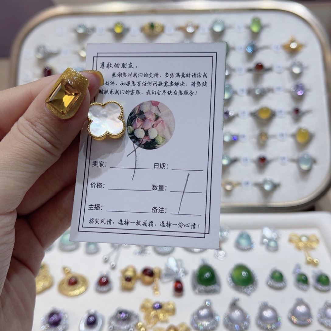 岫玉戒指银S925镶嵌戒指