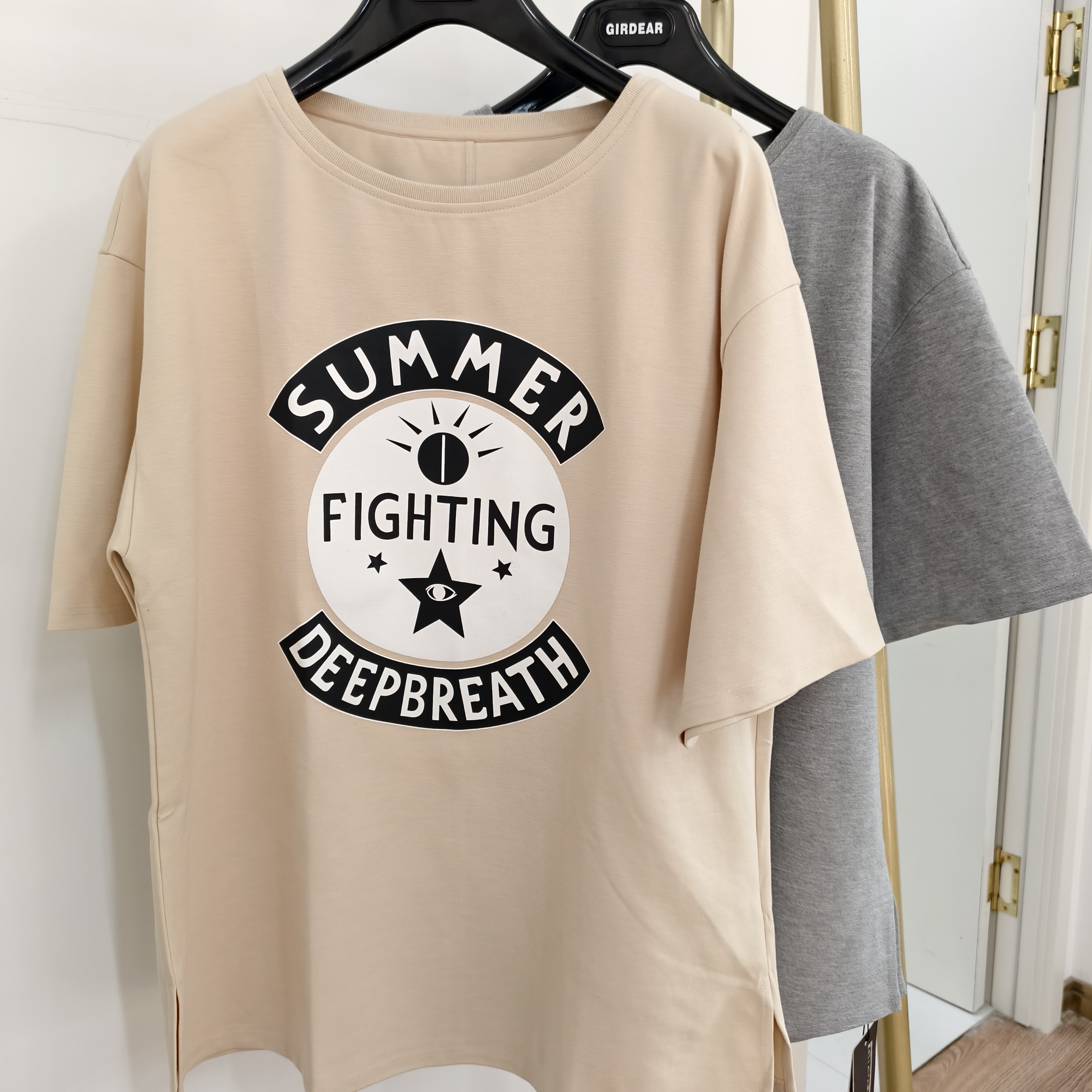 不支持退换 女士时尚休闲T恤宽松圆领1300022