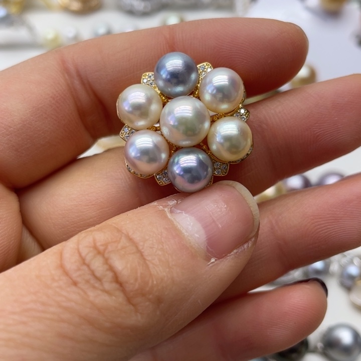 海水珍珠胸饰银S925镶嵌