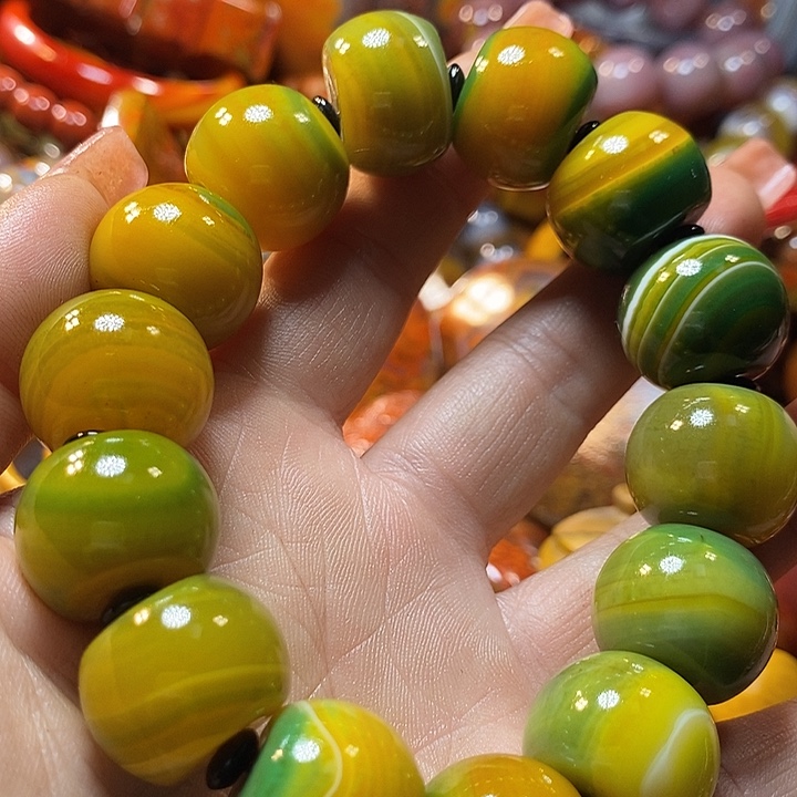 姜***辣玛瑙/玉髓未镶嵌手链