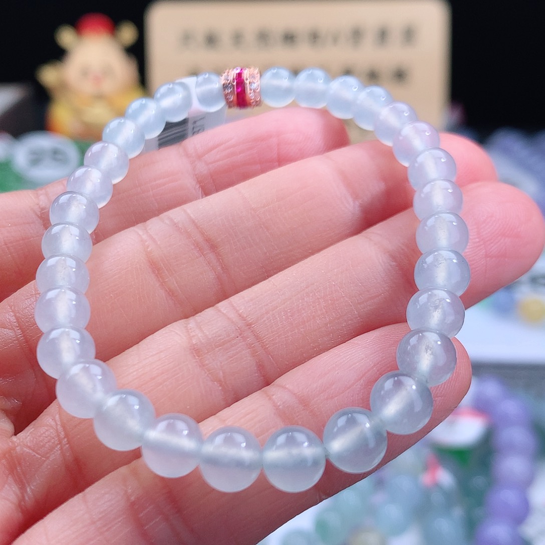 翡翠手链未镶嵌卡6mm