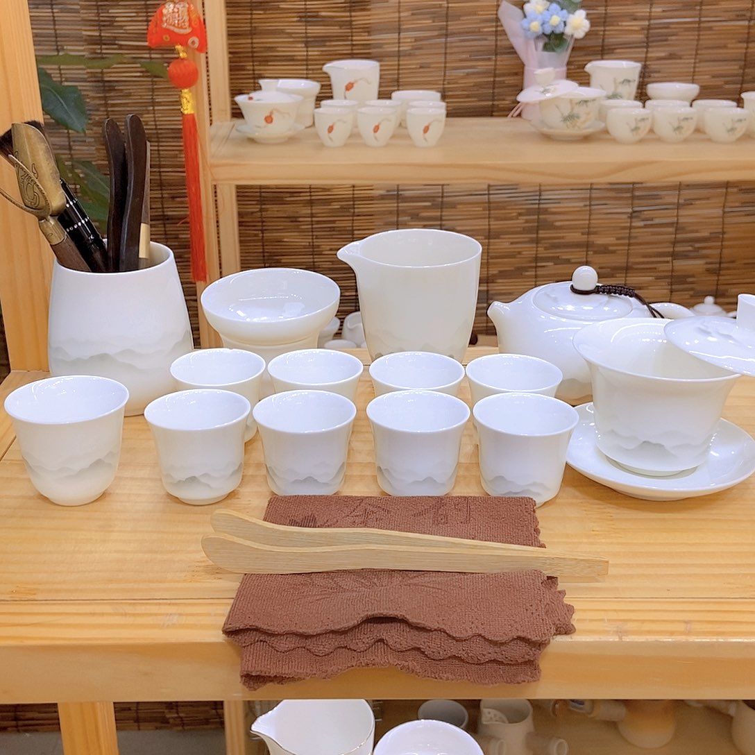 羊脂玉瓷茶具套装