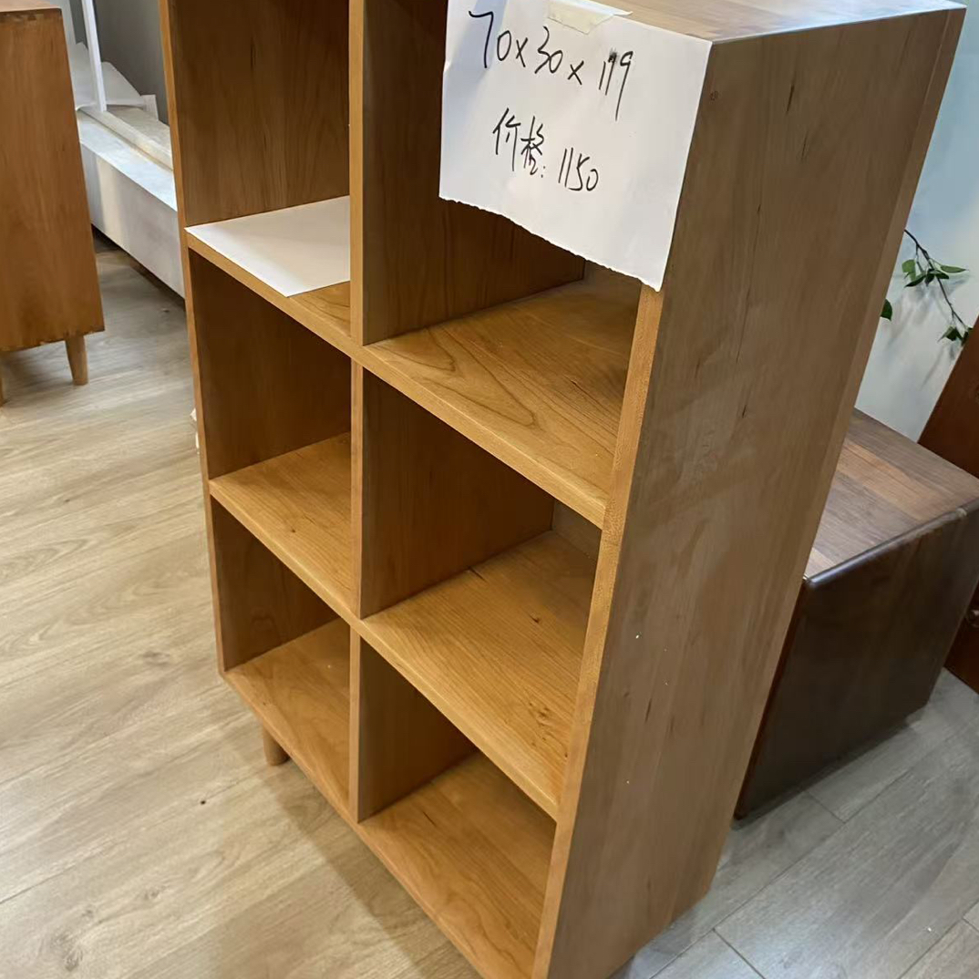 樱桃木6格书架一个，背板多层板