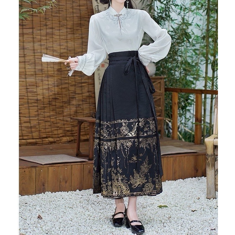 158【马面裙】秋冬国风汉服百搭重工刺绣半身裙