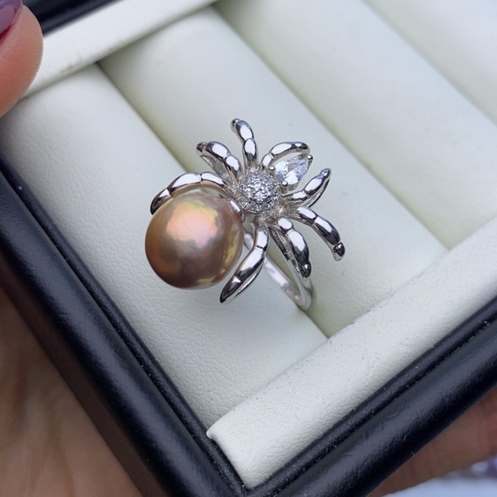 淡水珍珠项链银S925镶嵌10mm