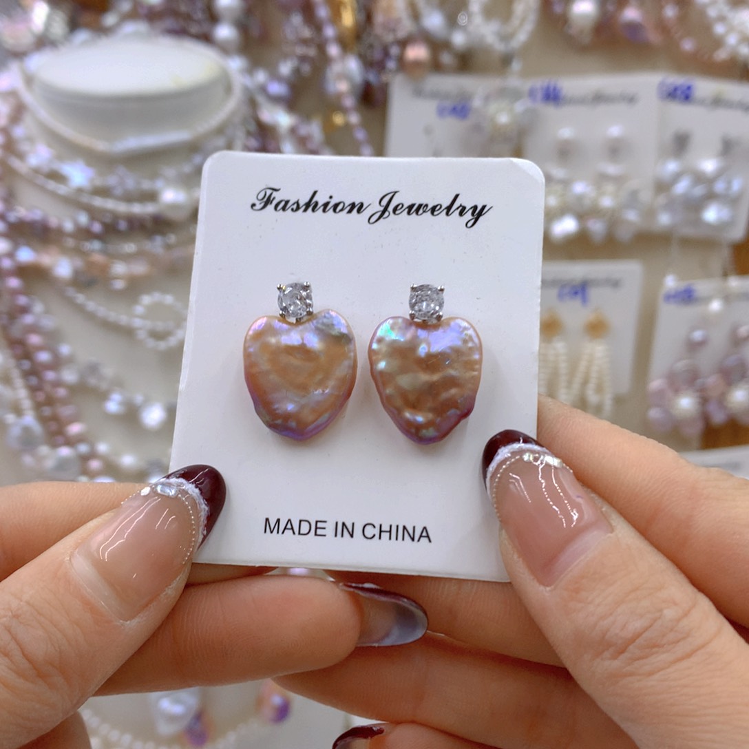 淡水珍珠耳饰银S925镶嵌