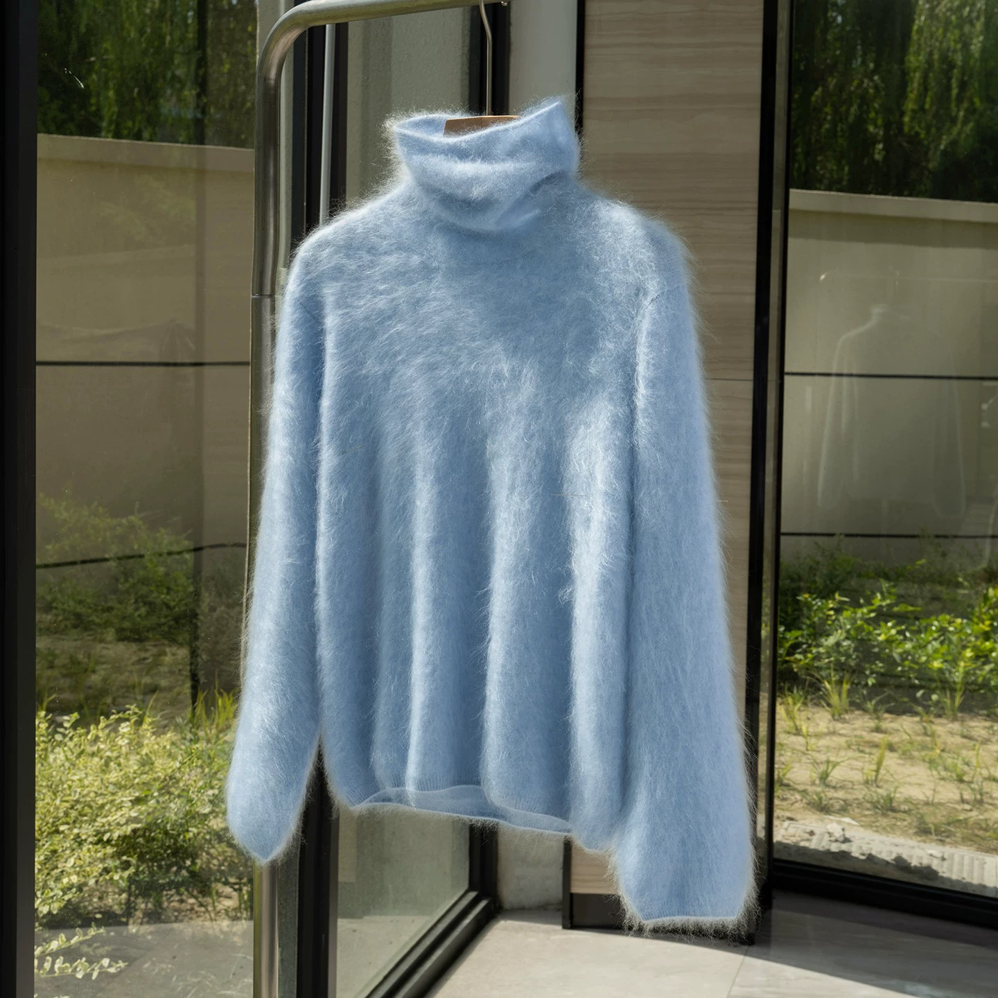 拉绒高领羊绒衫女100%纯山羊绒毛衣秋冬新款套头堆堆领针织打底衫