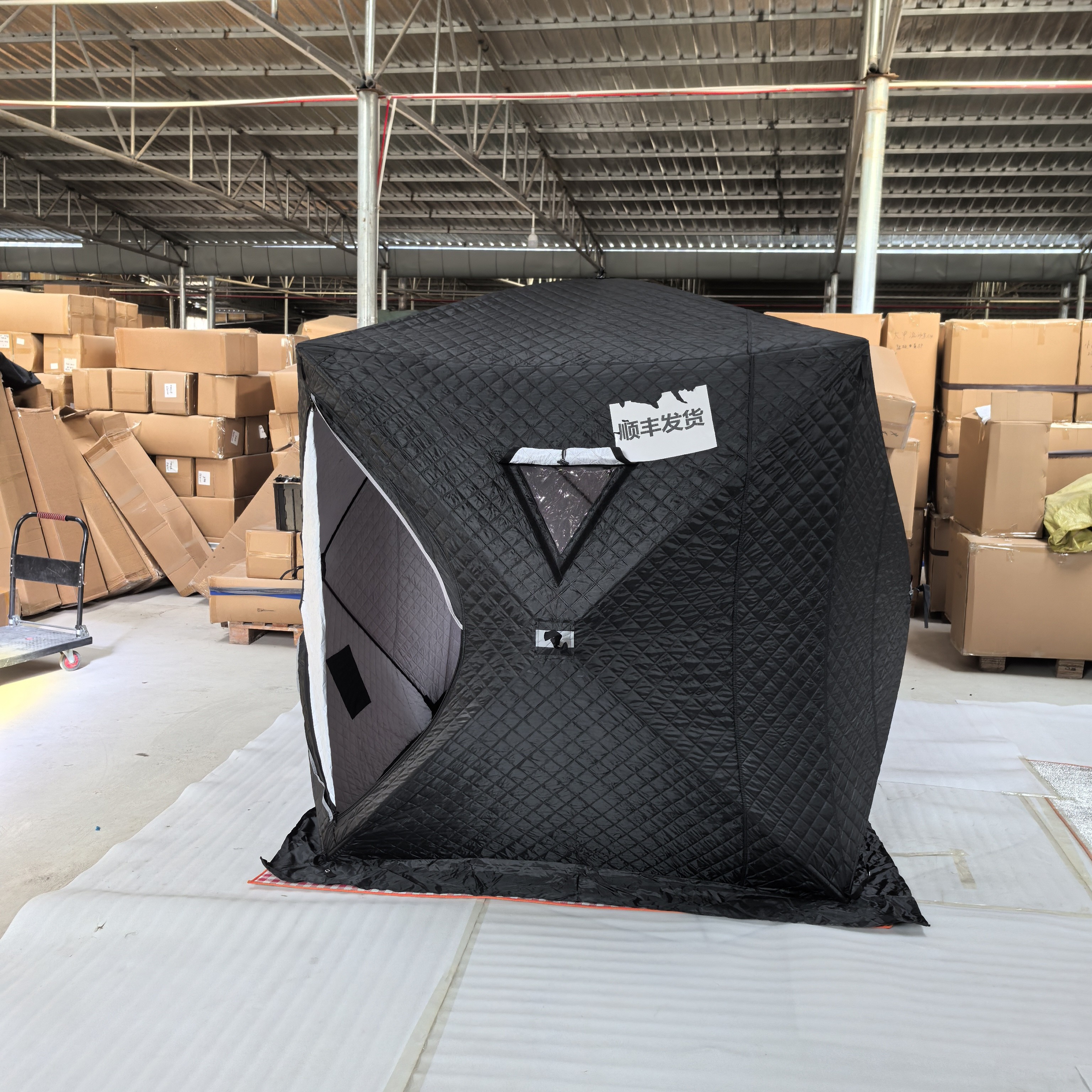 瑕疵染色，内部尺寸:172×172×205 桑拿露营帐篷不防雨无底布