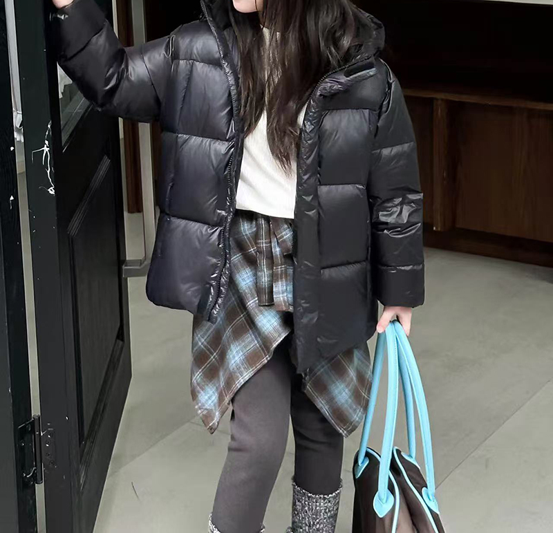 宝丫轻奢  儿童款男女时尚保暖连帽面包羽绒服外套W123